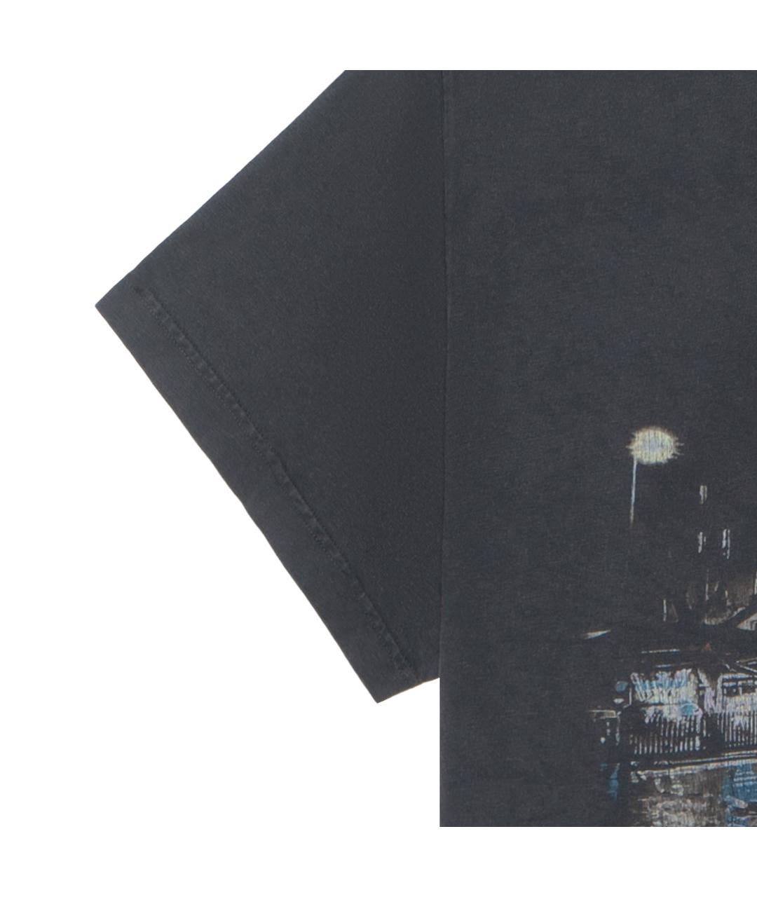 BALENCIAGA Черная хлопковая футболка, фото 4