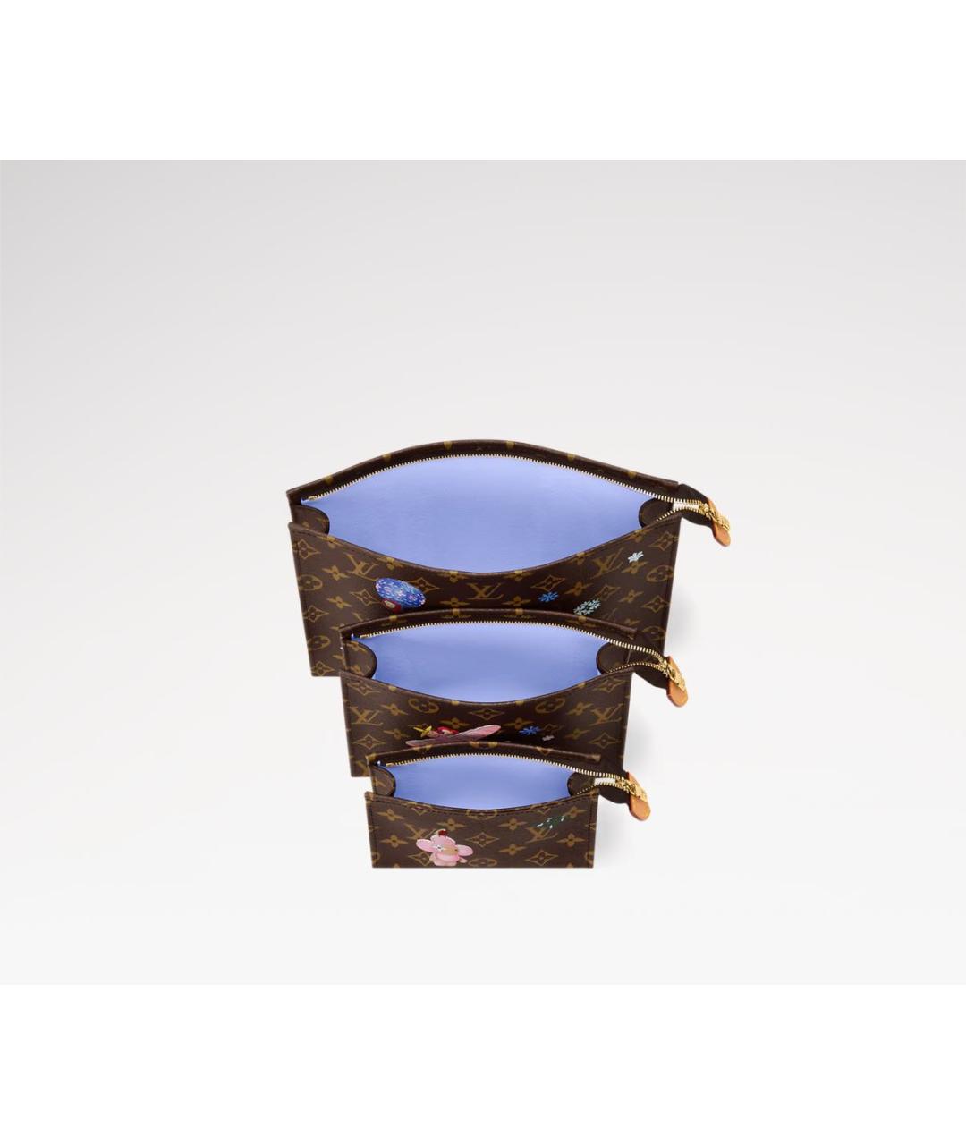 LOUIS VUITTON Коричневая кожаная косметичка, фото 2