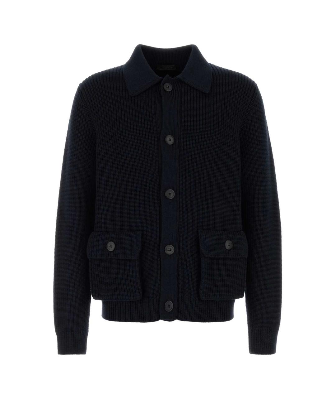 PRADA Синий шерстяной кардиган, фото 1