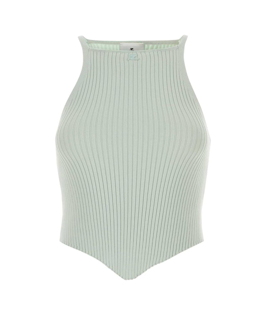 COURREGES Зеленая вискозная майка, фото 1