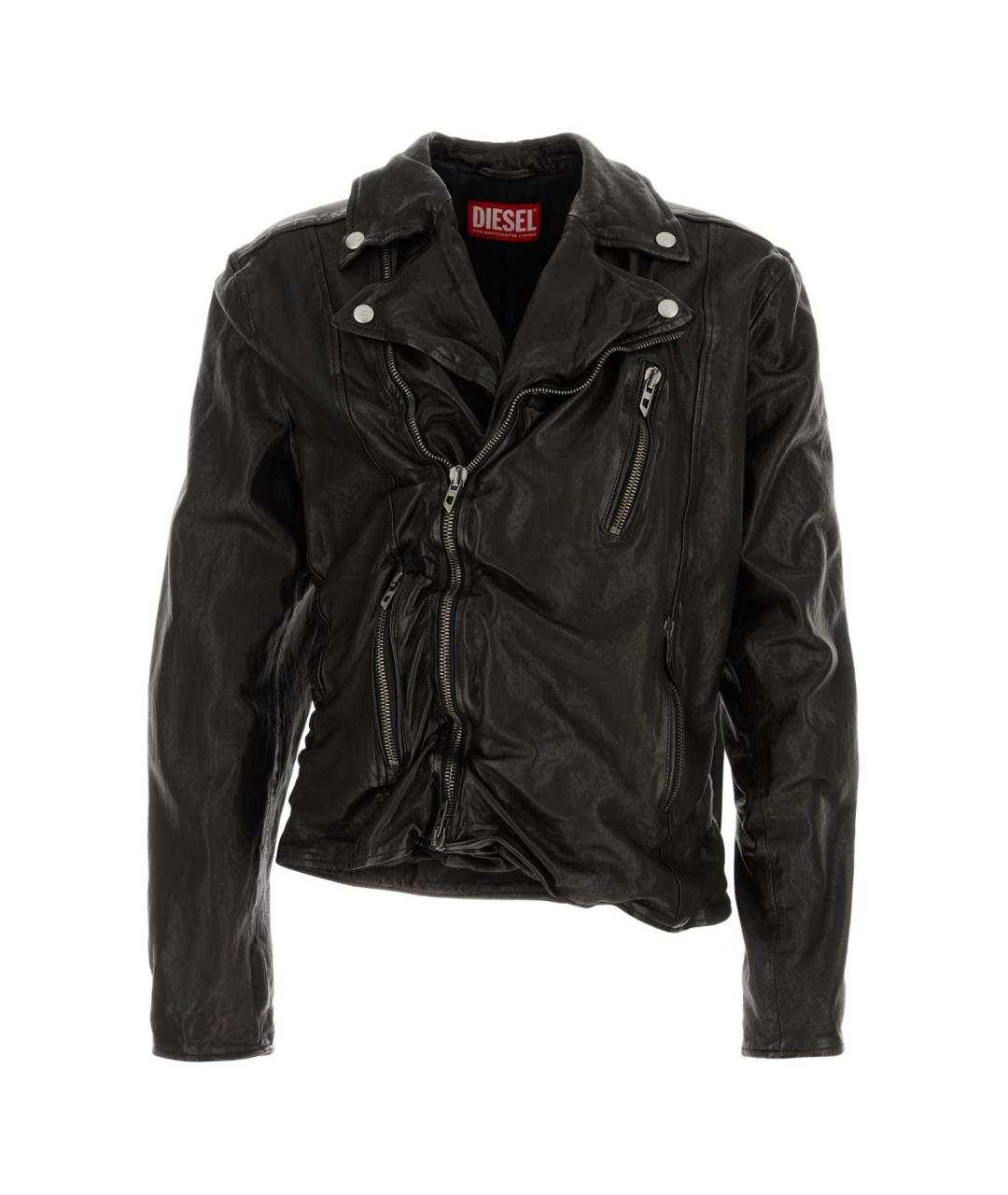 DIESEL Черная кожаная куртка, фото 1