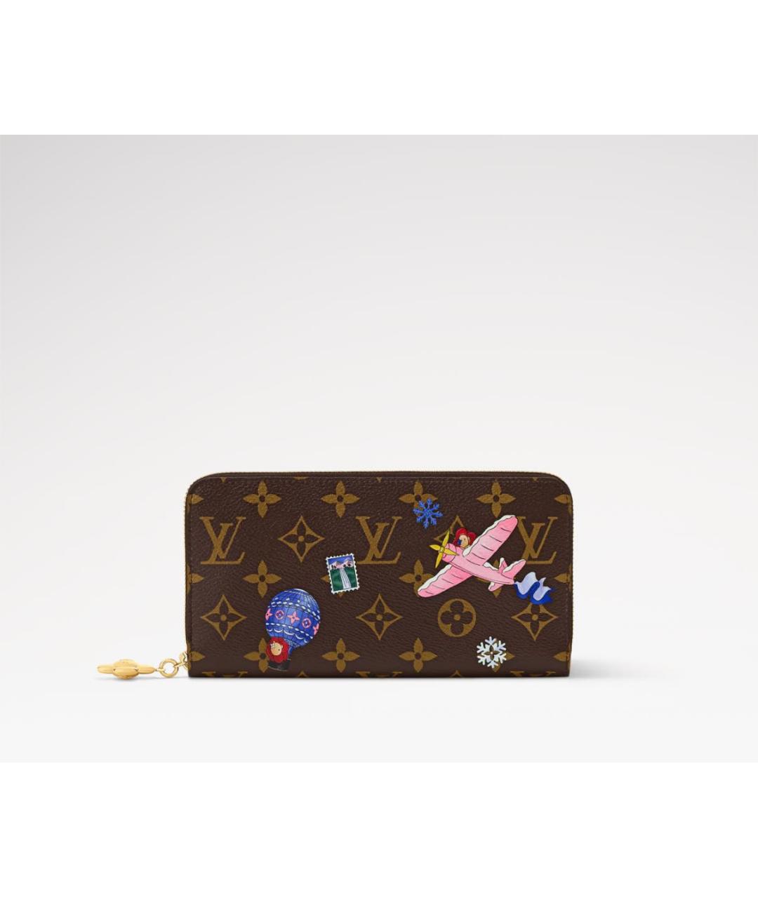 LOUIS VUITTON Коричневый кожаный кошелек, фото 4