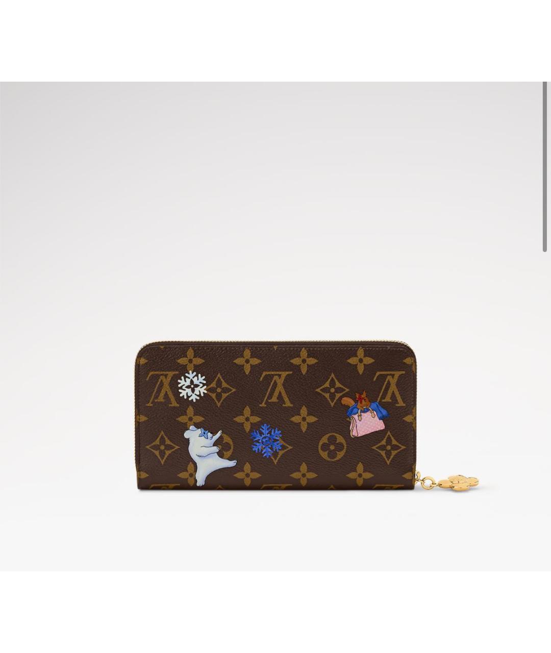 LOUIS VUITTON Коричневый кожаный кошелек, фото 3