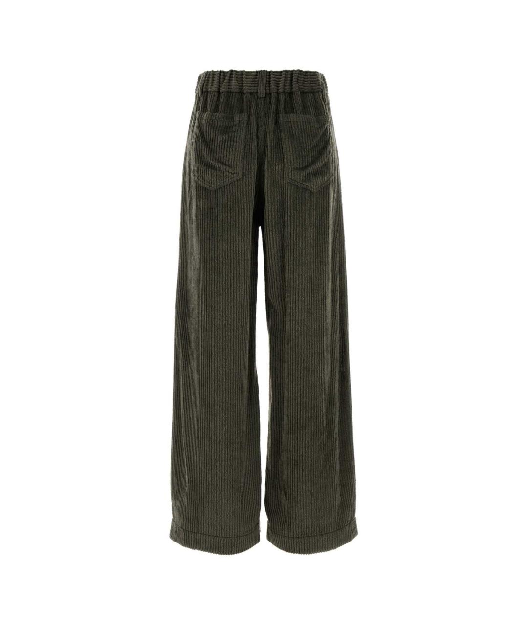 BRUNELLO CUCINELLI Зеленые вискозные прямые брюки, фото 2