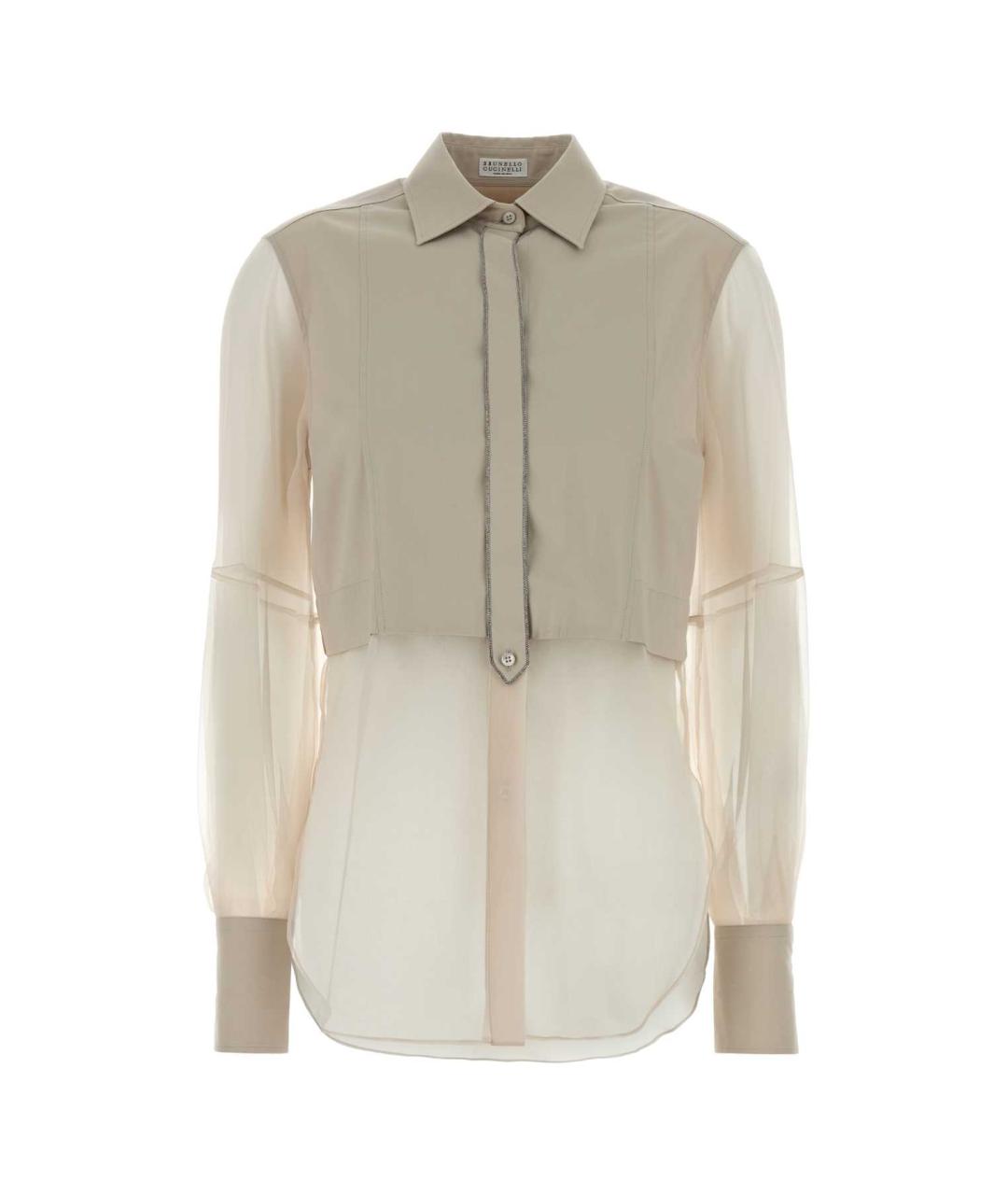BRUNELLO CUCINELLI Бежевая хлопковая рубашка, фото 1