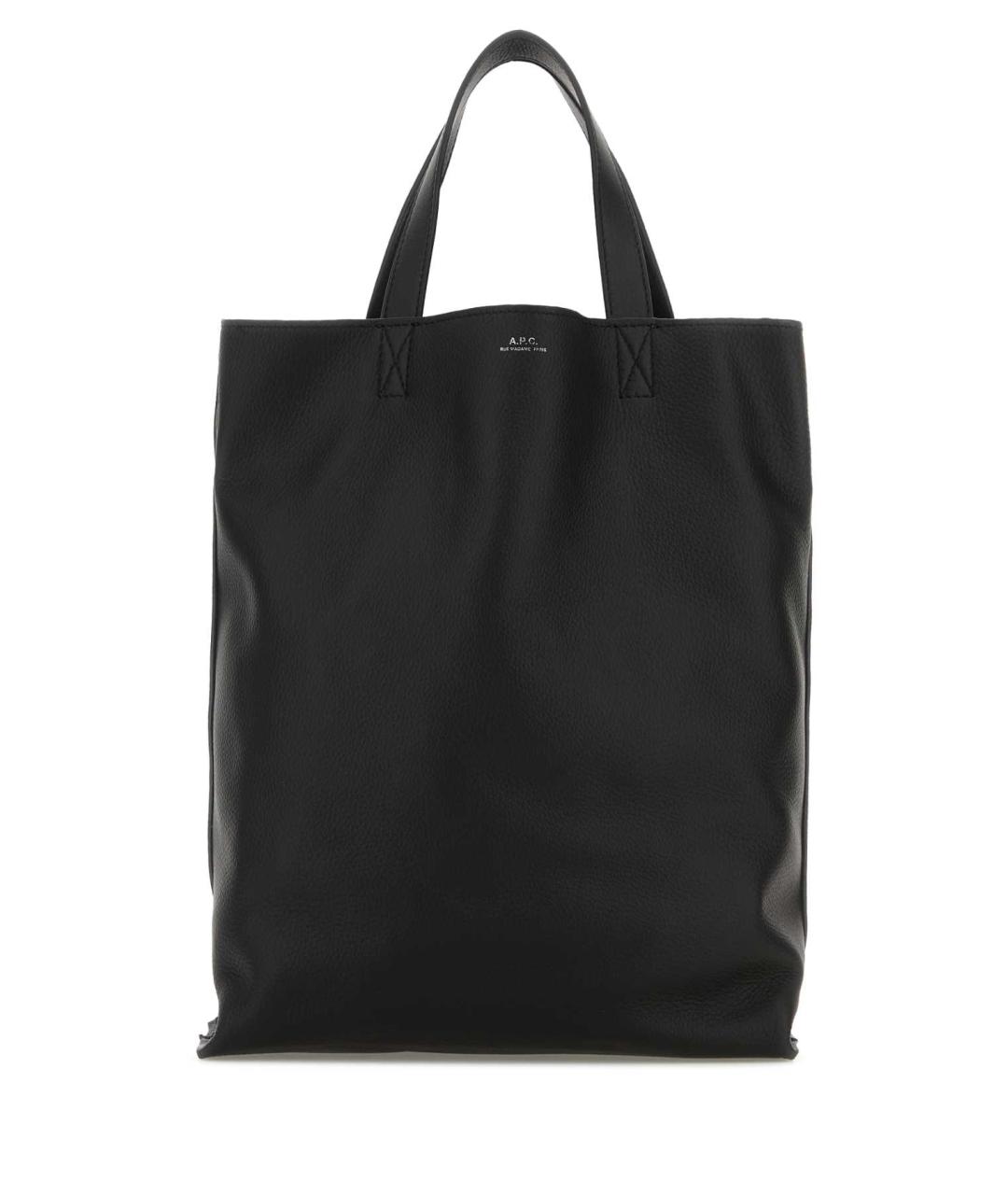 A.P.C. Черная кожаная сумка тоут, фото 1