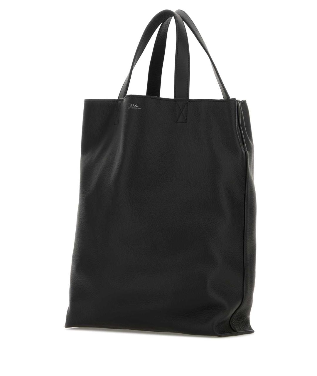 A.P.C. Черная кожаная сумка тоут, фото 2