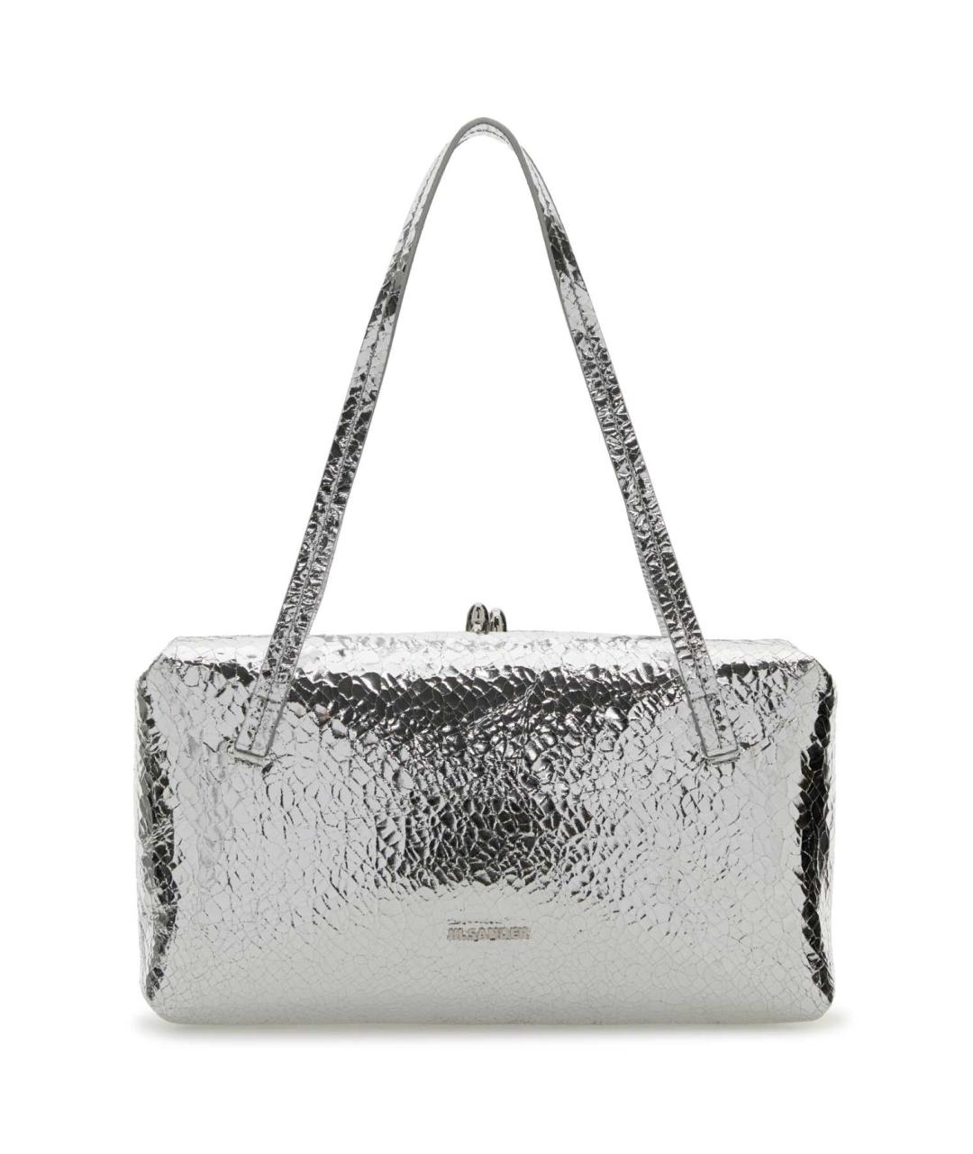 JIL SANDER Серебряная кожаная сумка тоут, фото 1