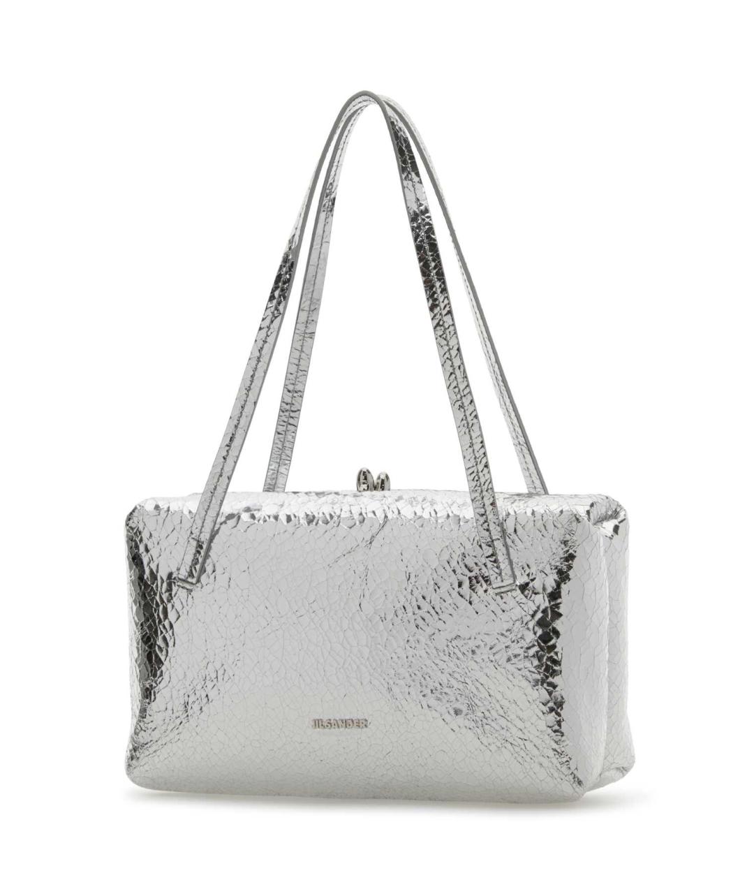 JIL SANDER Серебряная кожаная сумка тоут, фото 2