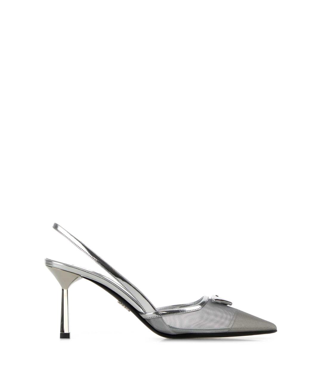 PRADA Серебряные текстильные туфли, фото 1