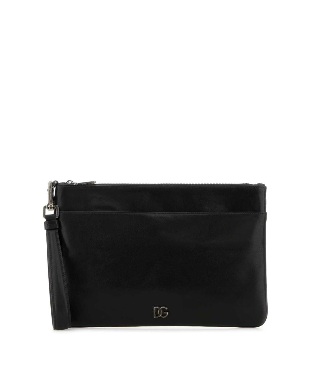 DOLCE&GABBANA Черная кожаная барсетка, фото 1