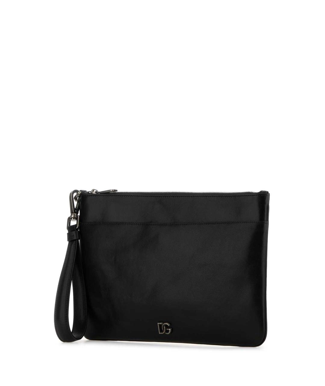 DOLCE&GABBANA Черная кожаная барсетка, фото 2
