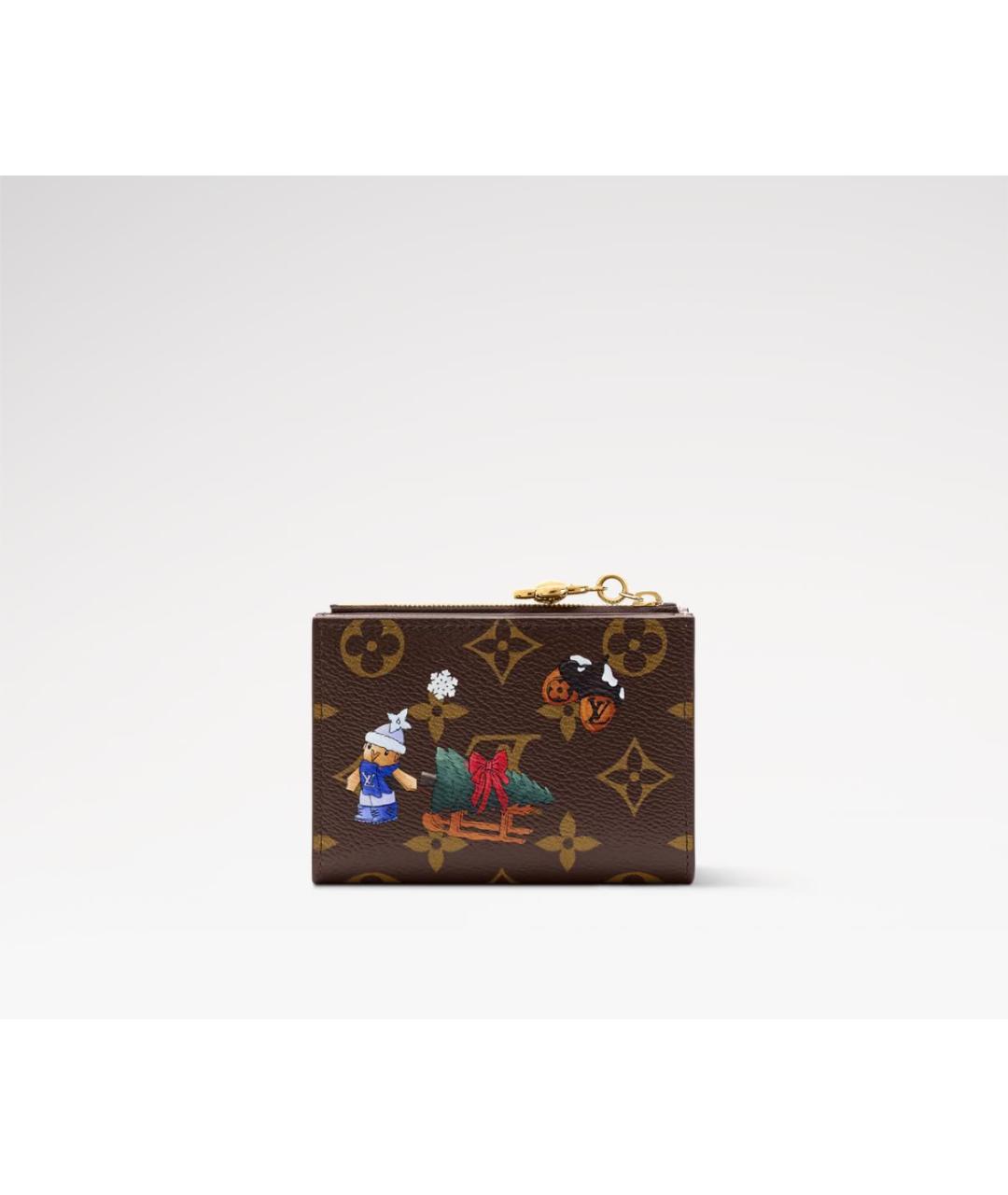 LOUIS VUITTON Коричневый кожаный кошелек, фото 3