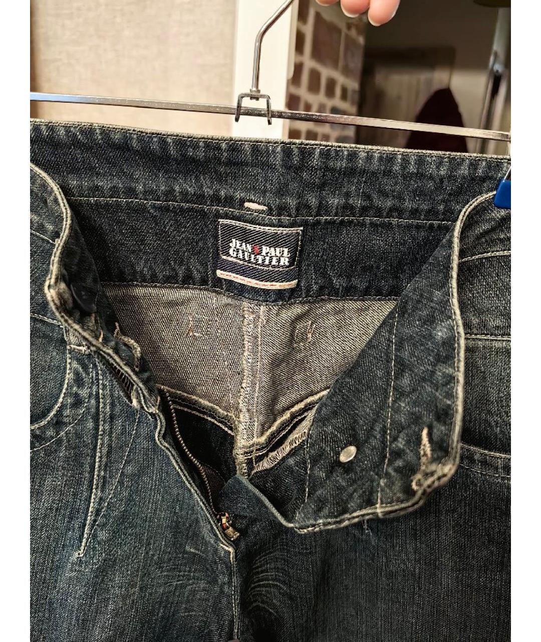 JEAN PAUL GAULTIER Темно-синие хлопковые джинсы клеш, фото 8