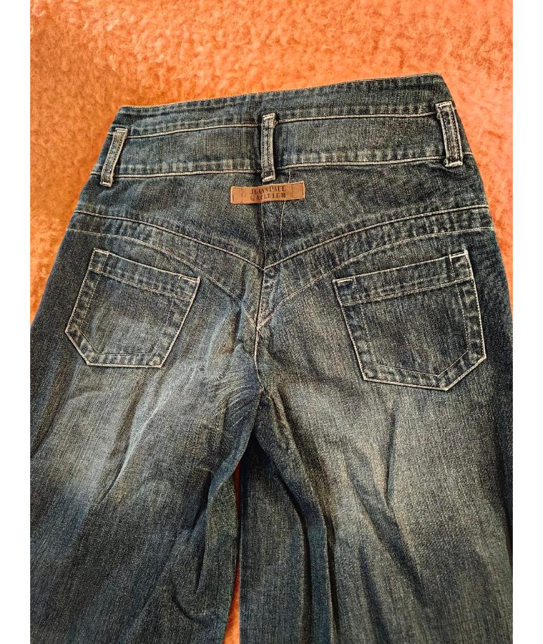 JEAN PAUL GAULTIER Темно-синие хлопковые джинсы клеш, фото 6