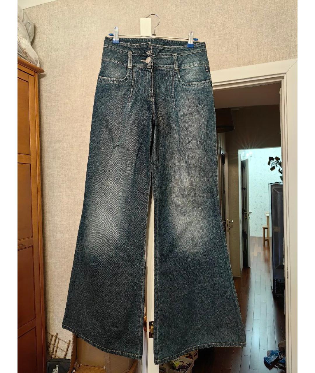 JEAN PAUL GAULTIER Темно-синие хлопковые джинсы клеш, фото 10