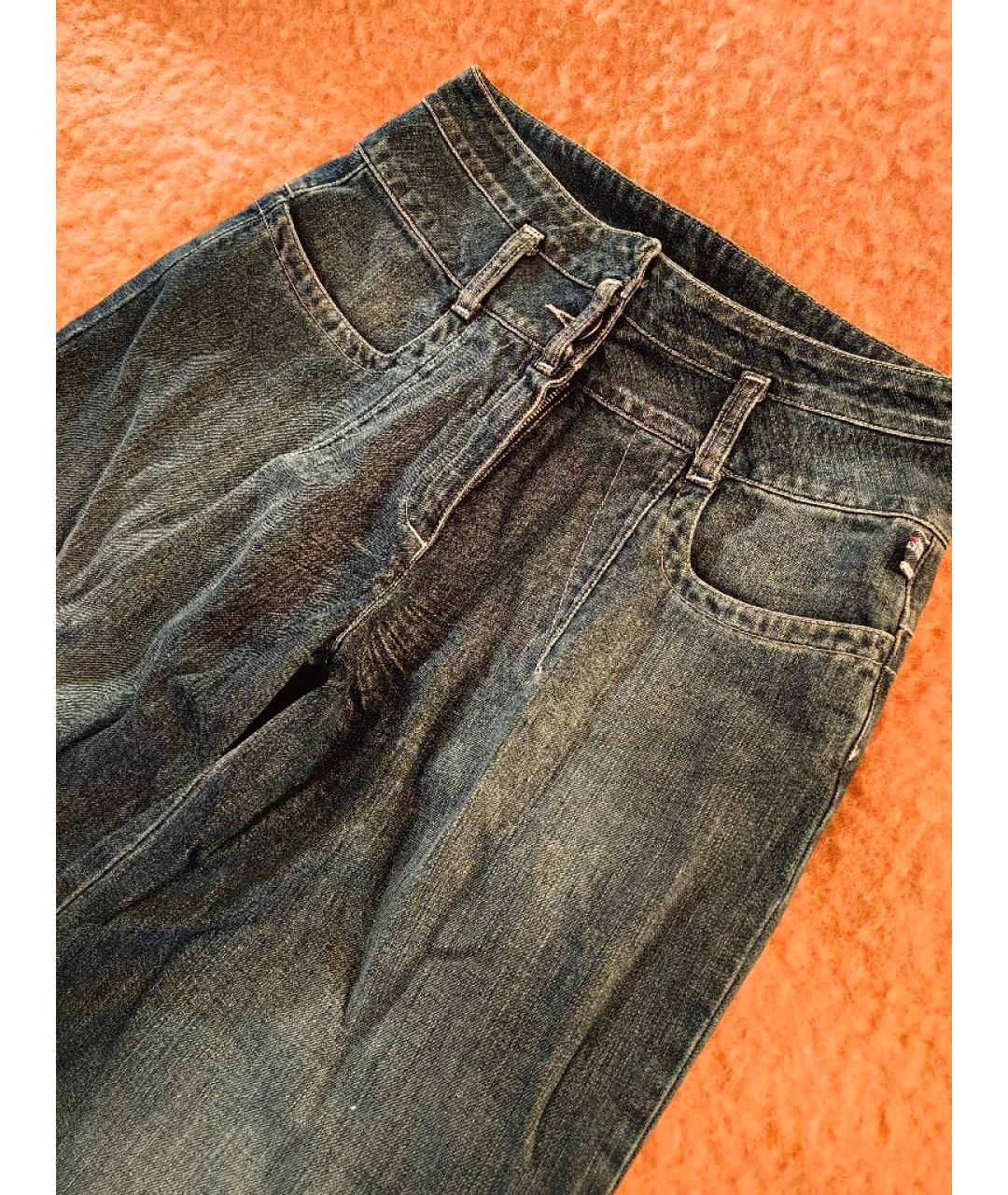 JEAN PAUL GAULTIER Темно-синие хлопковые джинсы клеш, фото 5