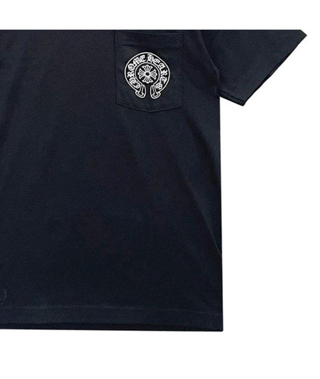 CHROME HEARTS Черная хлопковая футболка, фото 4