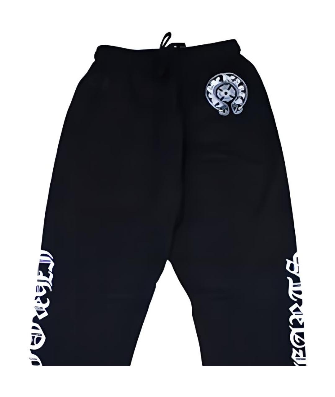 CHROME HEARTS Черные хлопковые повседневные брюки, фото 3