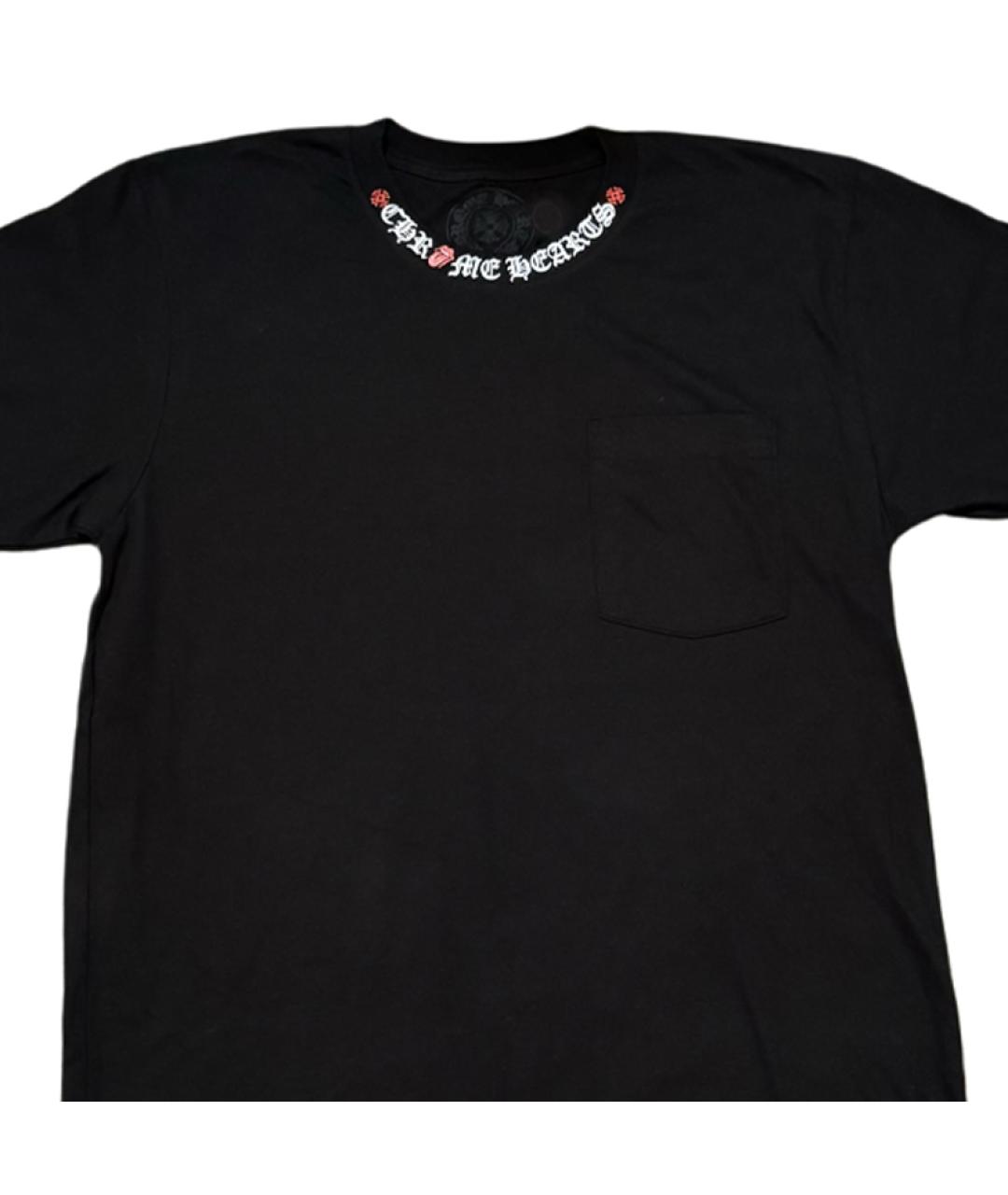 CHROME HEARTS Черная хлопковая футболка, фото 5
