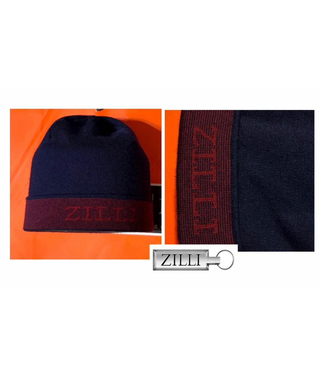ZILLI Темно-синяя кашемировая шапка, фото 2