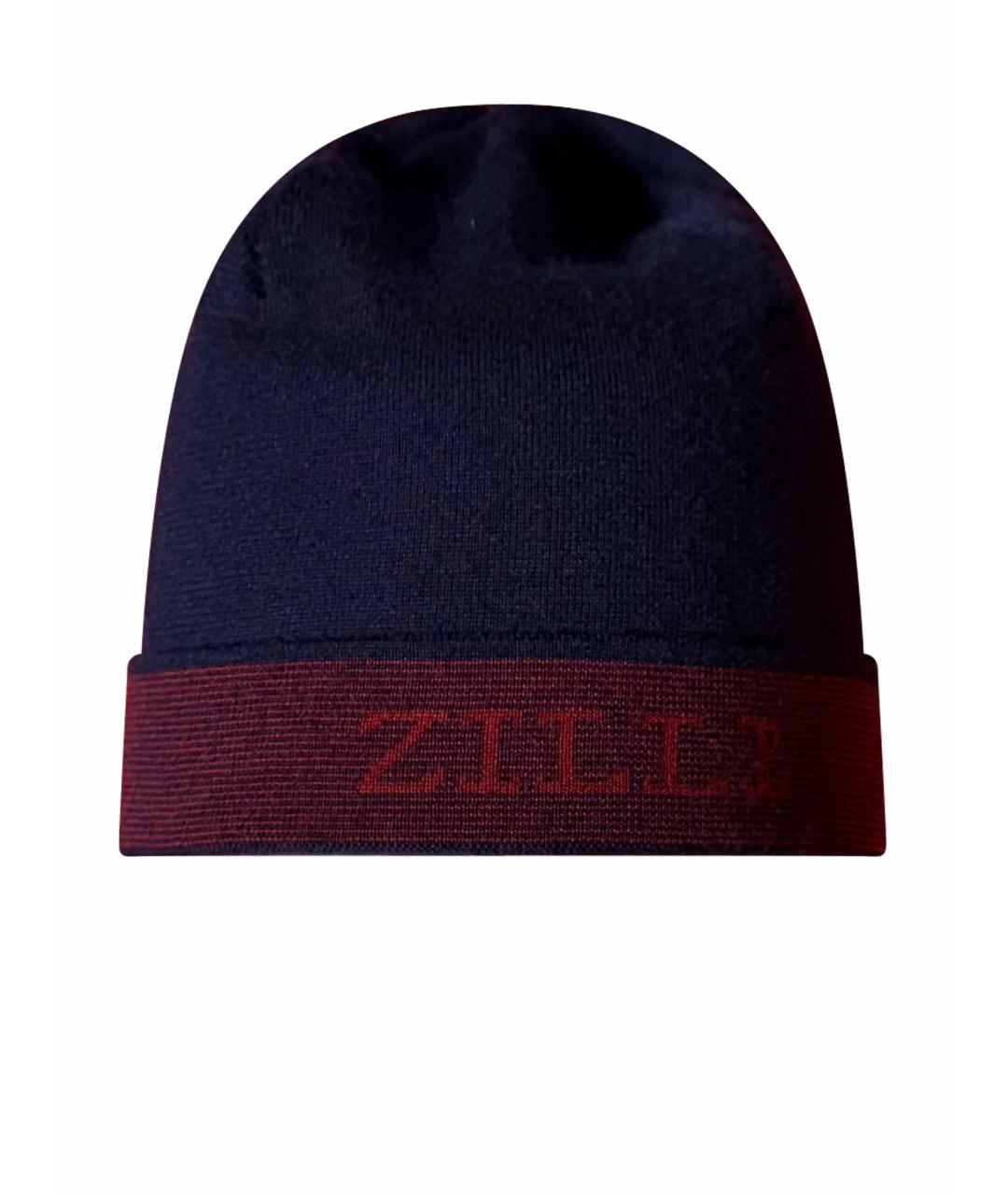 ZILLI Темно-синяя кашемировая шапка, фото 1