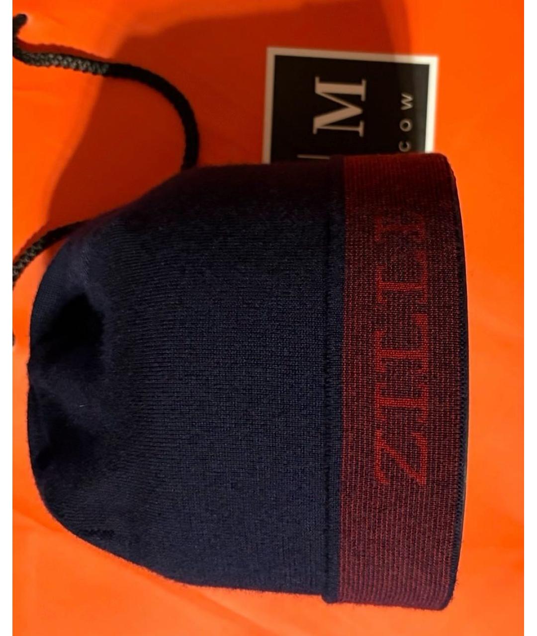 ZILLI Темно-синяя кашемировая шапка, фото 3