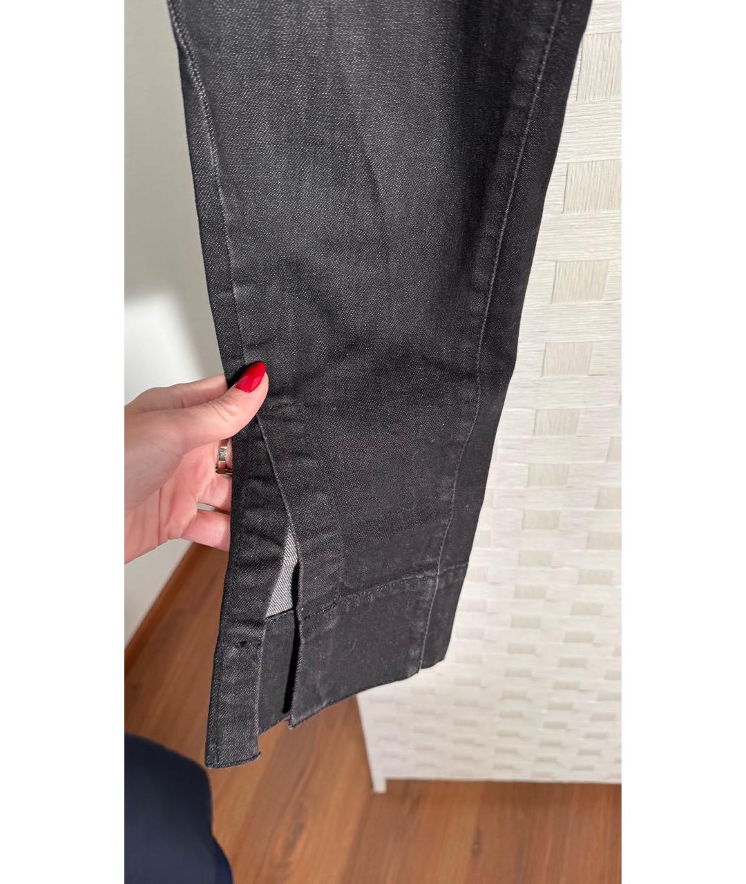 CELINE Черные хлопко-эластановые прямые джинсы, фото 3