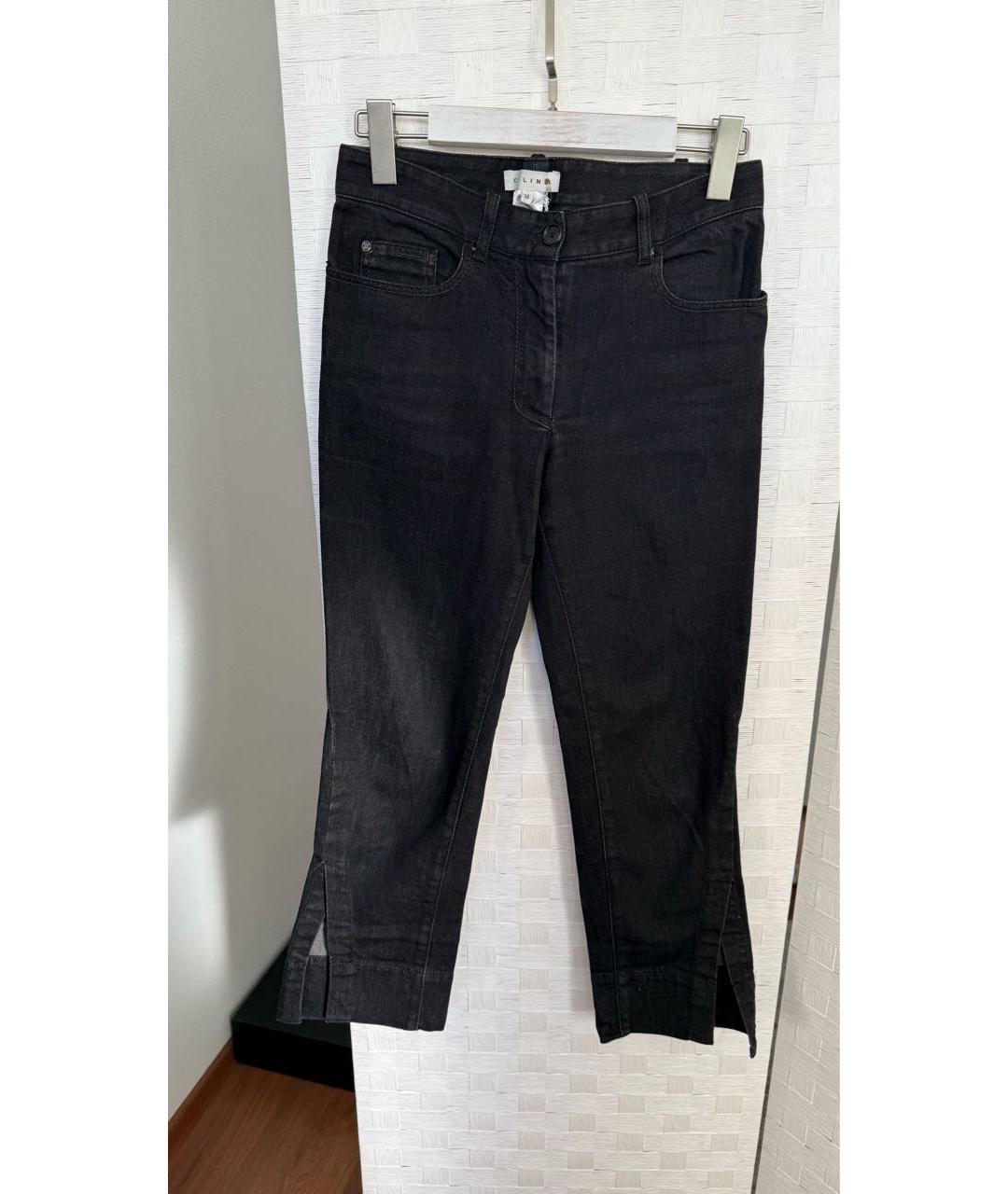 CELINE Черные хлопко-эластановые прямые джинсы, фото 7