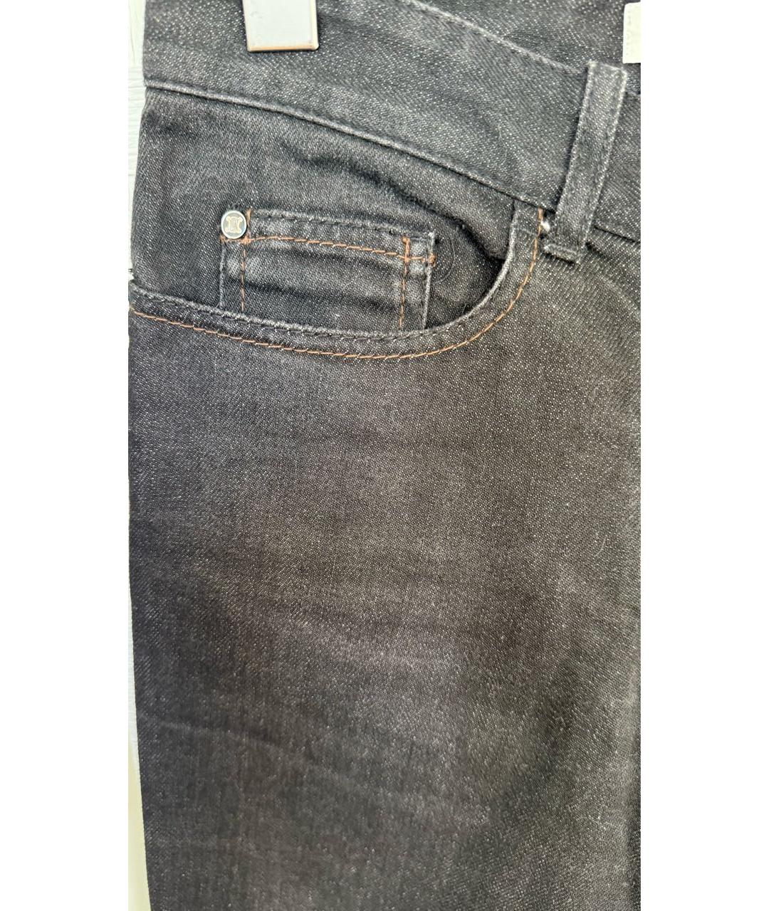 CELINE Черные хлопко-эластановые прямые джинсы, фото 6