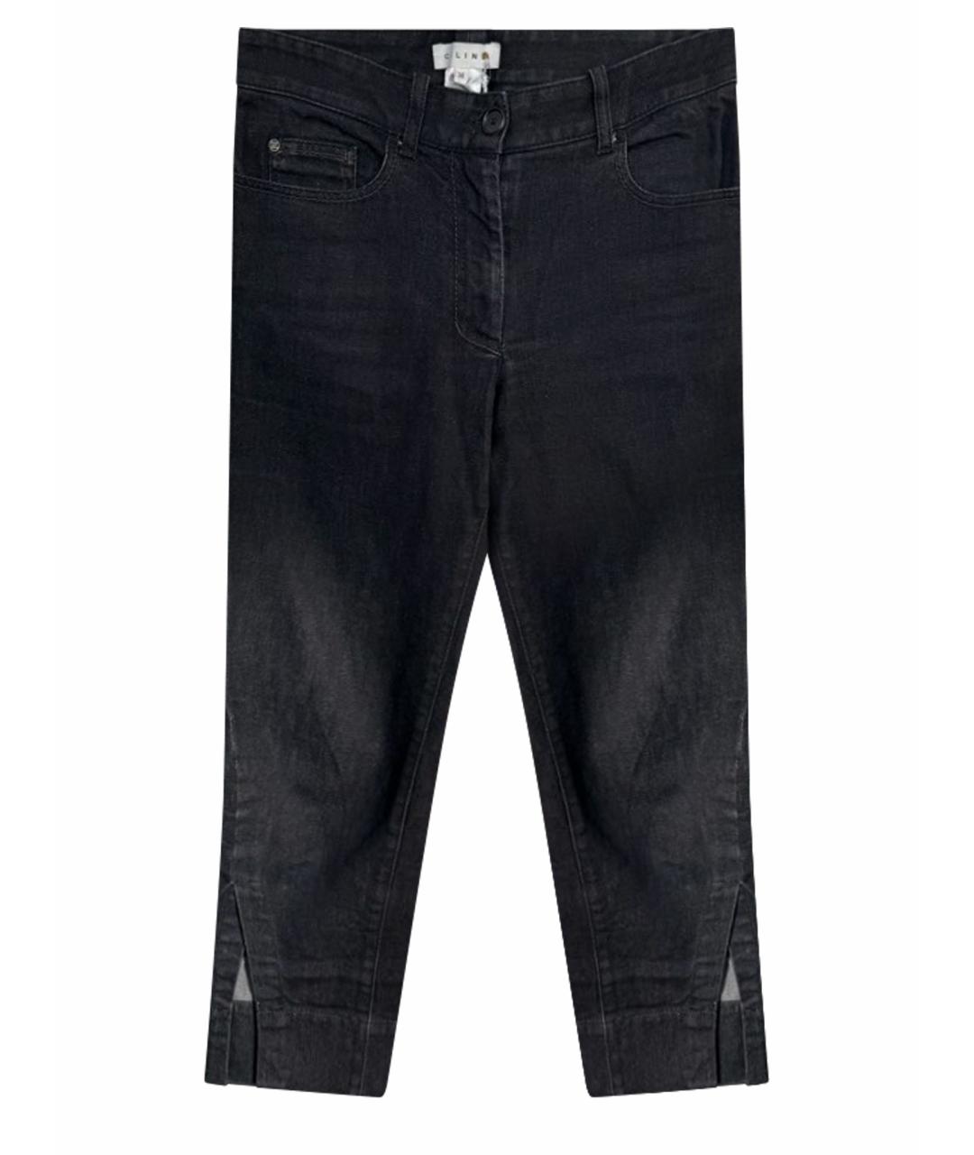 CELINE Черные хлопко-эластановые прямые джинсы, фото 1