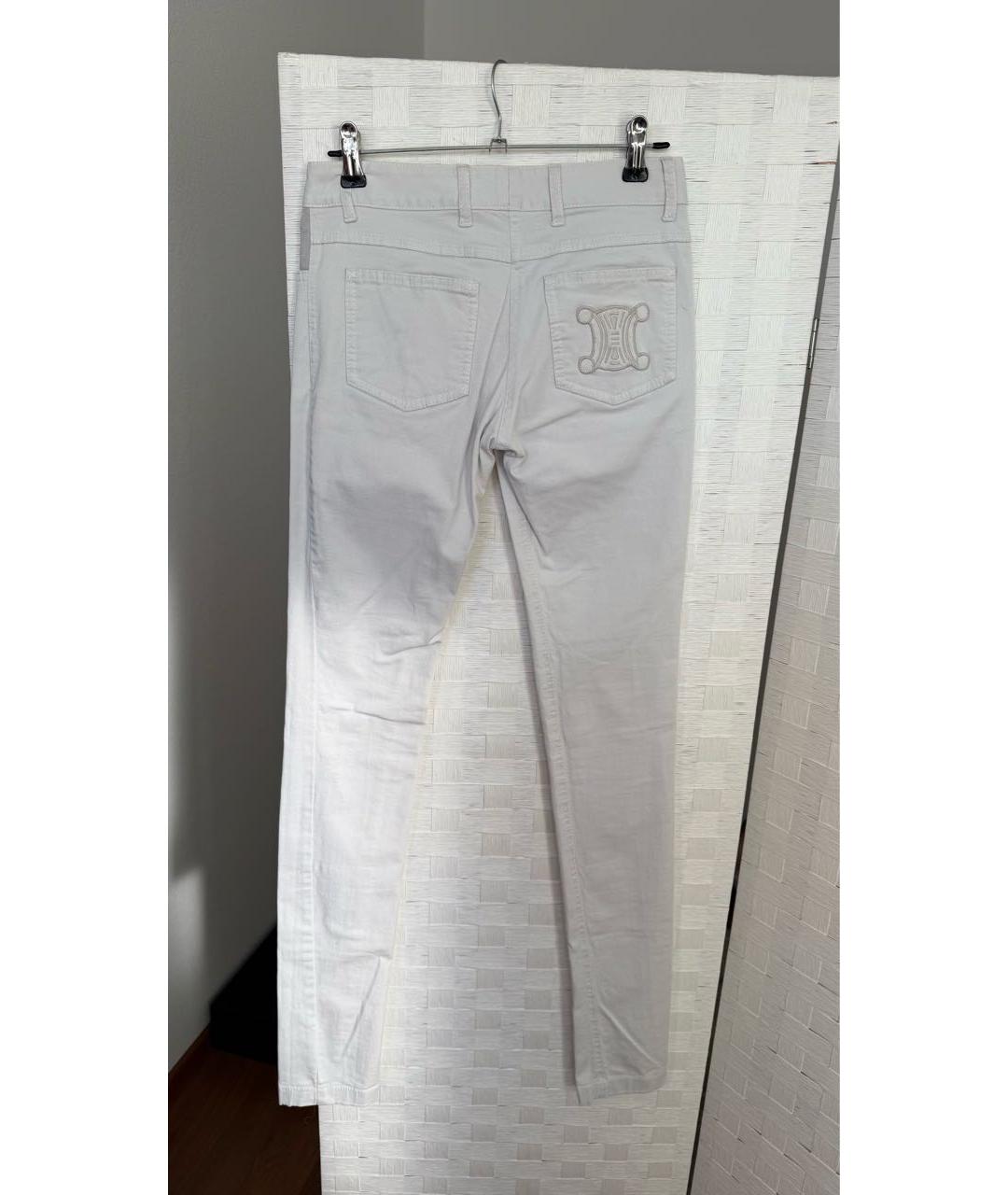 CELINE Бежевые хлопковые джинсы слим, фото 2