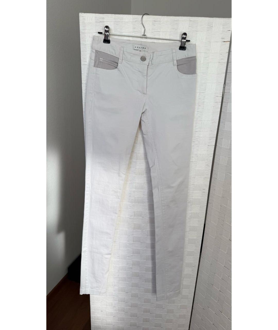 CELINE Бежевые хлопковые джинсы слим, фото 5