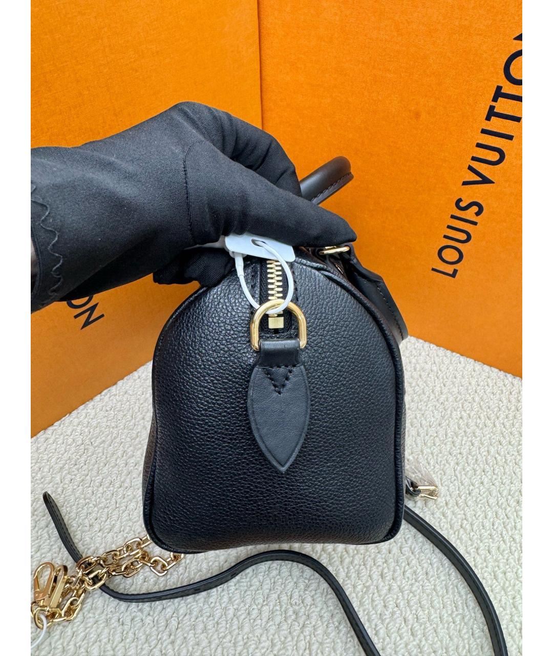 LOUIS VUITTON Черная кожаная сумка с короткими ручками, фото 5