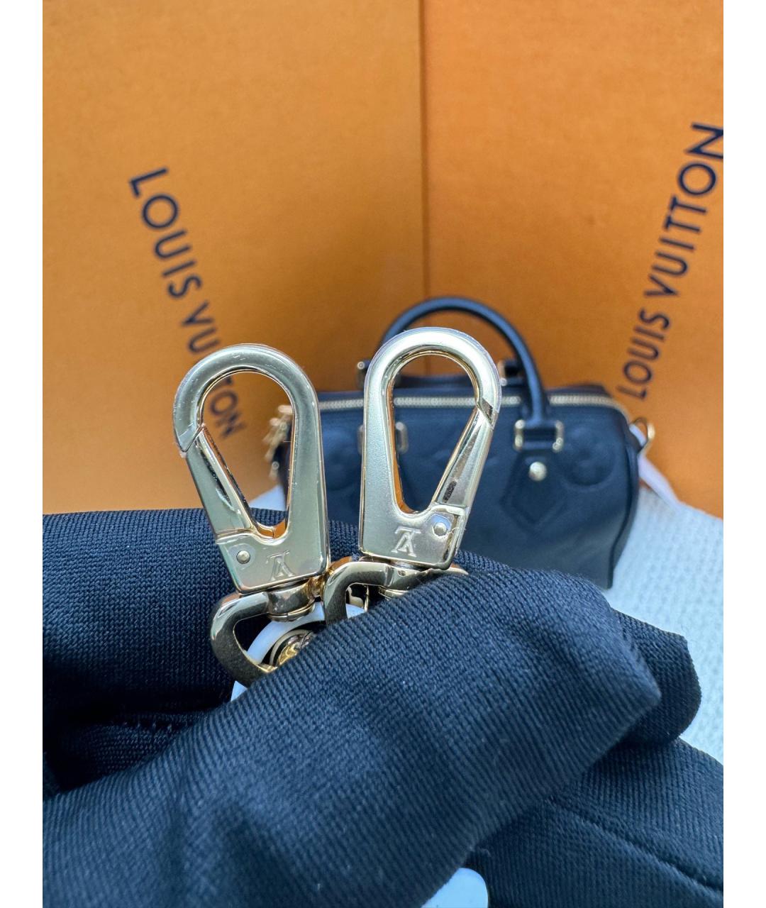 LOUIS VUITTON Черная кожаная сумка с короткими ручками, фото 8