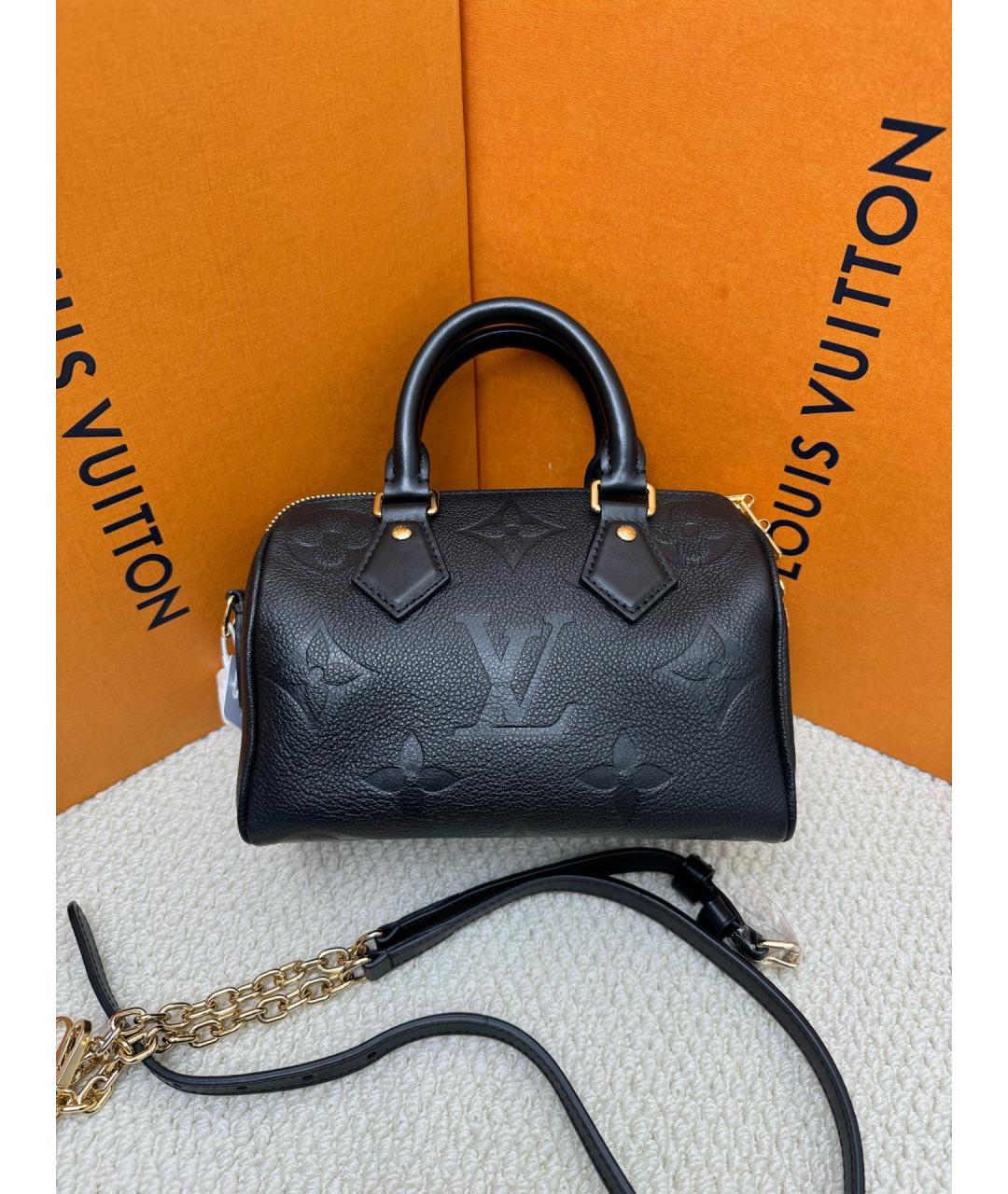 LOUIS VUITTON Черная кожаная сумка с короткими ручками, фото 3