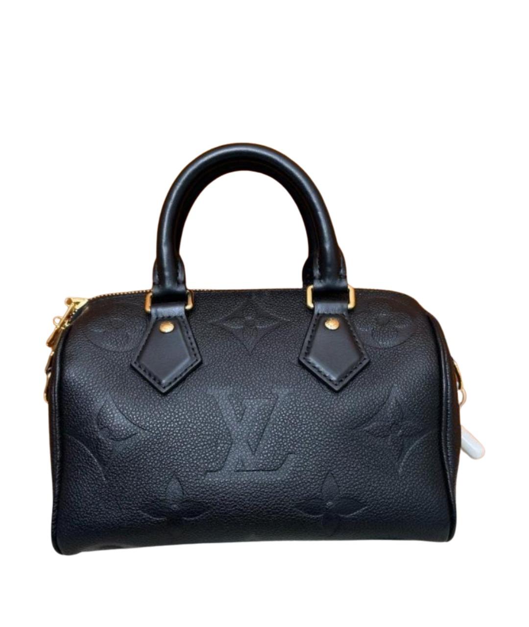 LOUIS VUITTON Черная кожаная сумка с короткими ручками, фото 1