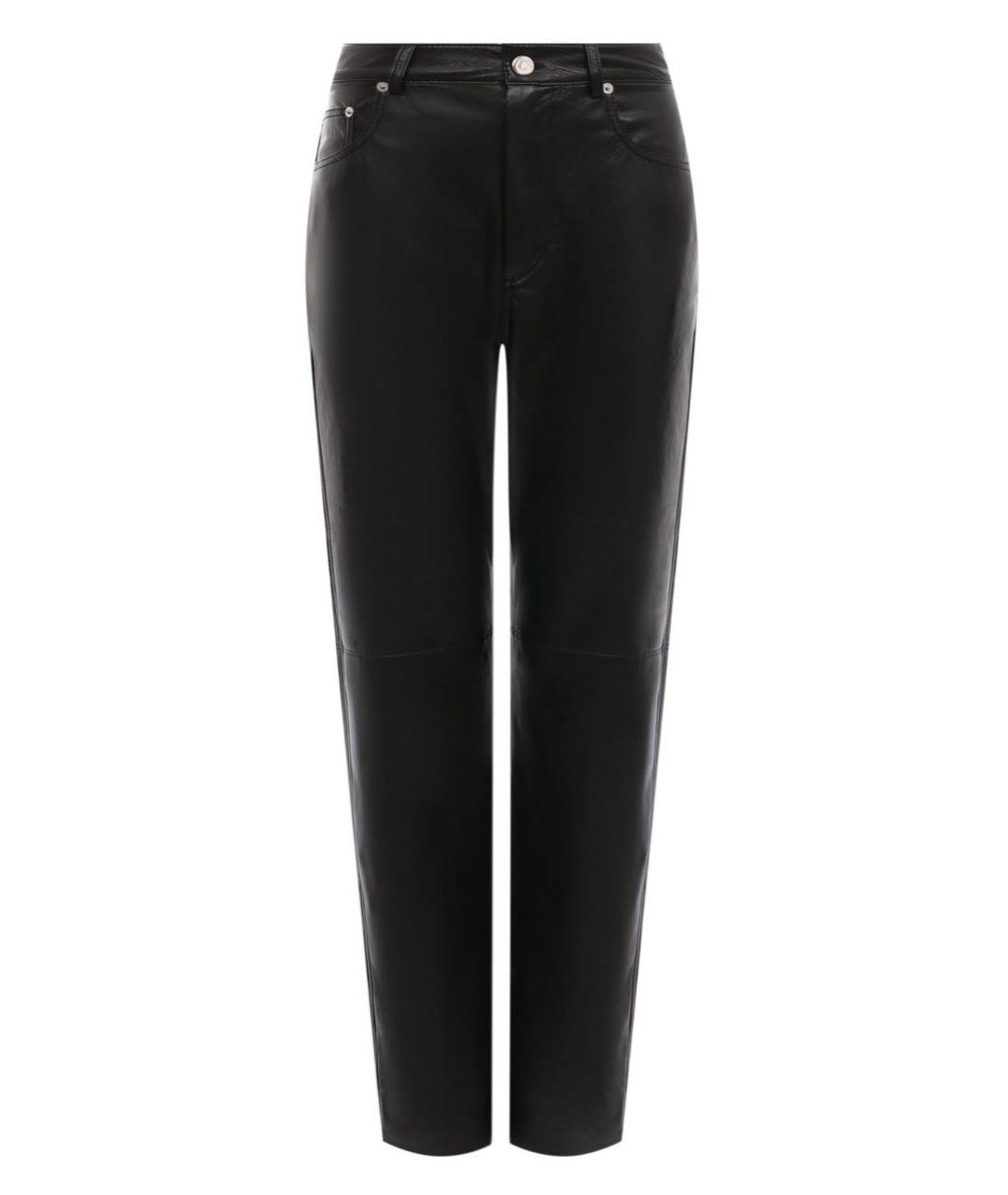 NANUSHKA Черные полиэстеровые прямые брюки, фото 1