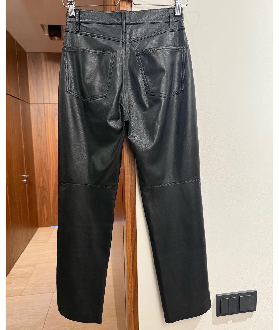 NANUSHKA Черные полиэстеровые прямые брюки, фото 2