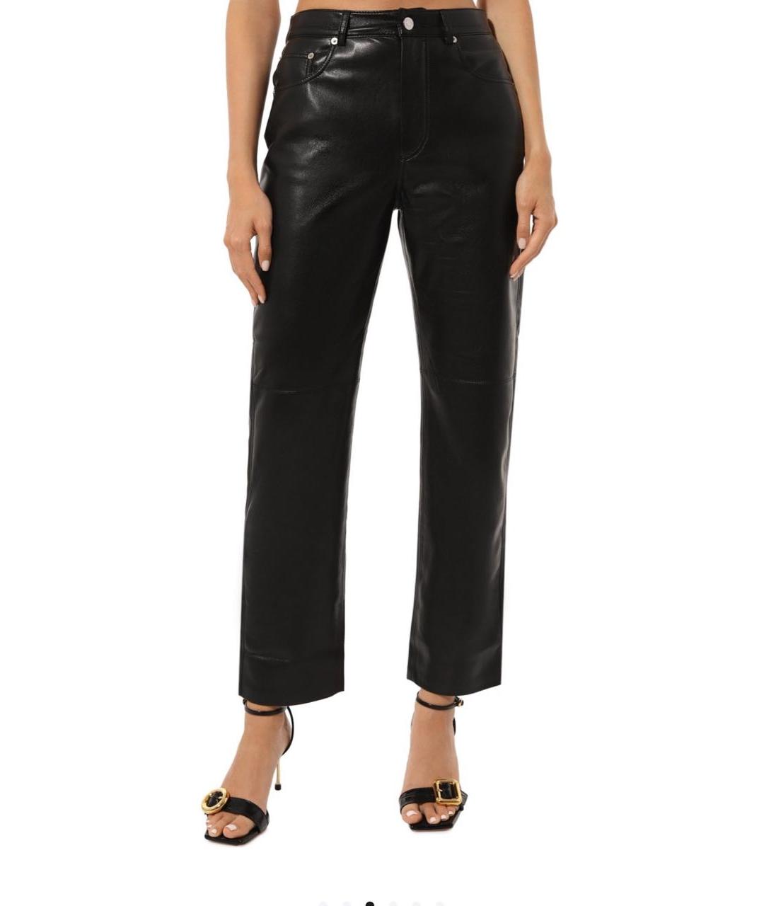 NANUSHKA Черные полиэстеровые прямые брюки, фото 5