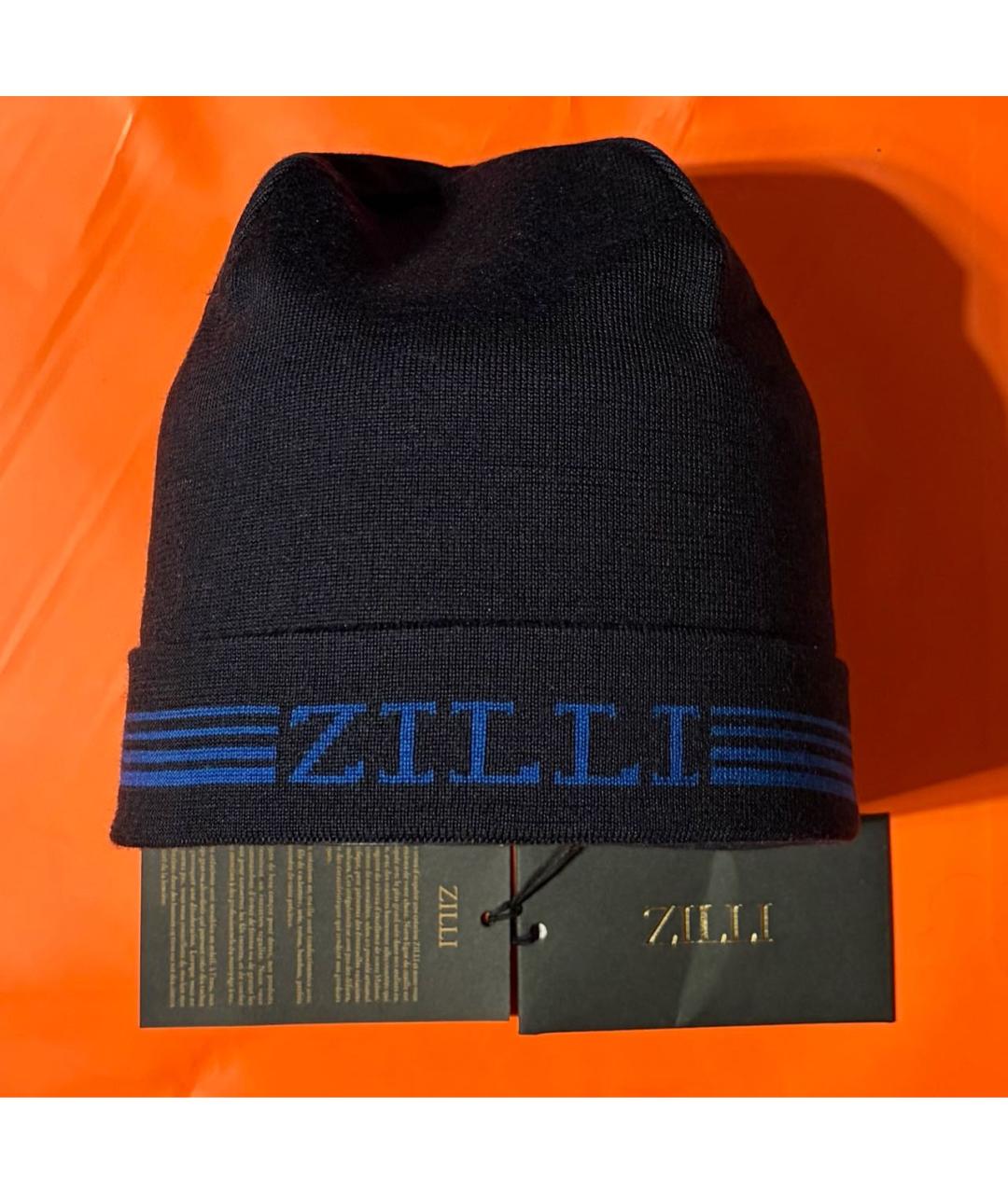 ZILLI Темно-синяя шапка, фото 9