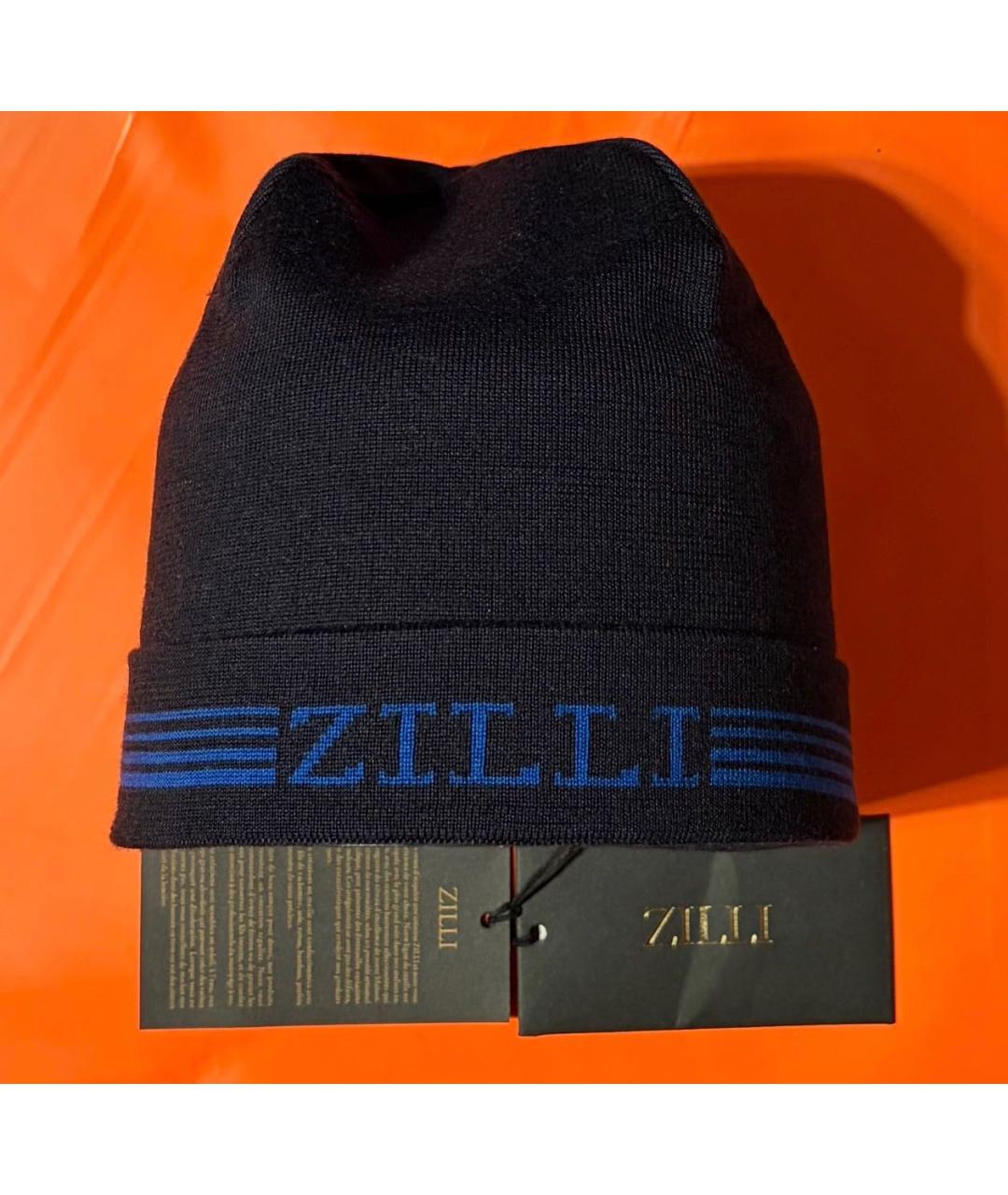 ZILLI Темно-синяя шапка, фото 2