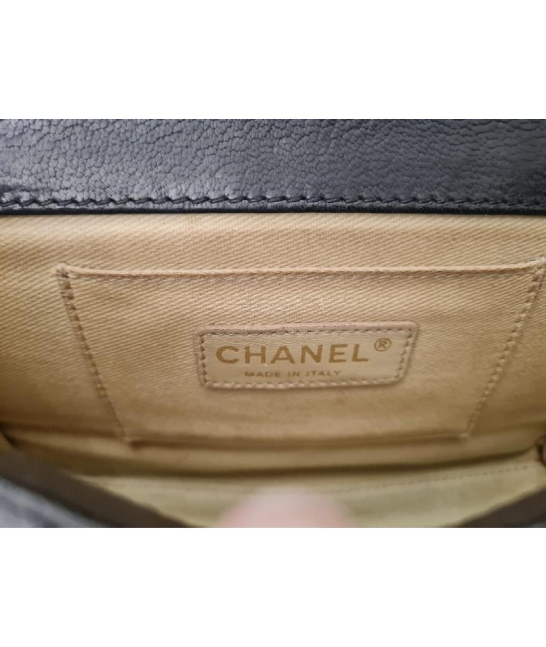 CHANEL Черная кожаная сумка через плечо, фото 5