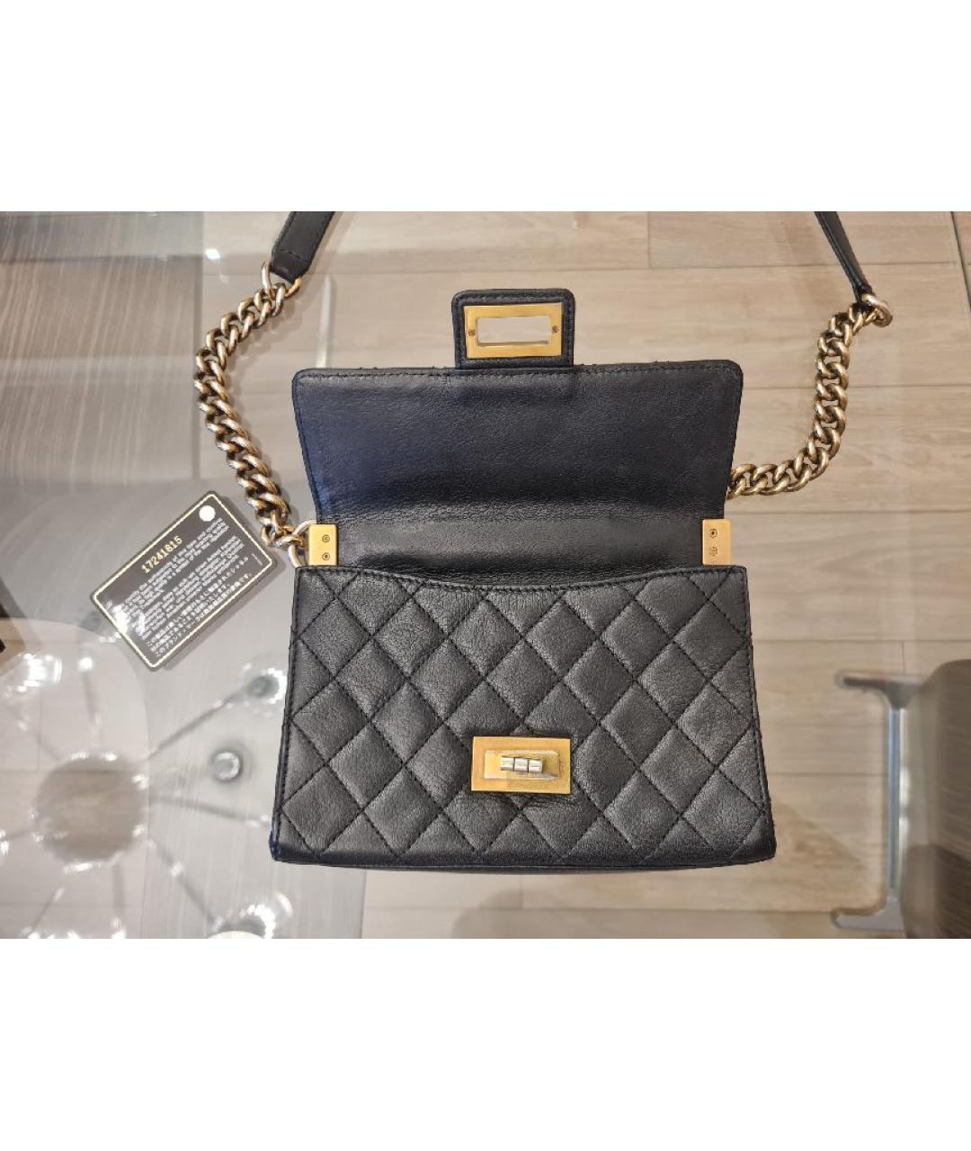 CHANEL Черная кожаная сумка через плечо, фото 7