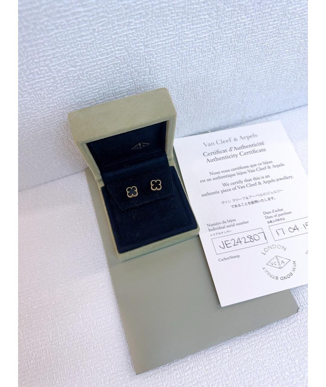 VAN CLEEF & ARPELS Черные серьги из желтого золота, фото 3