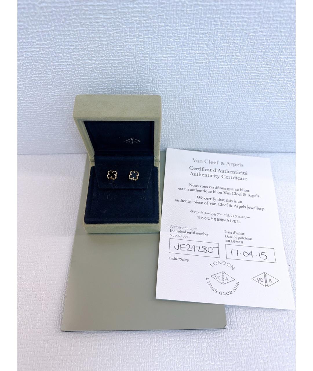 VAN CLEEF & ARPELS Черные серьги из желтого золота, фото 2