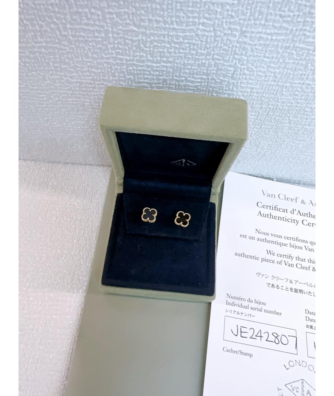 VAN CLEEF & ARPELS Черные серьги из желтого золота, фото 4