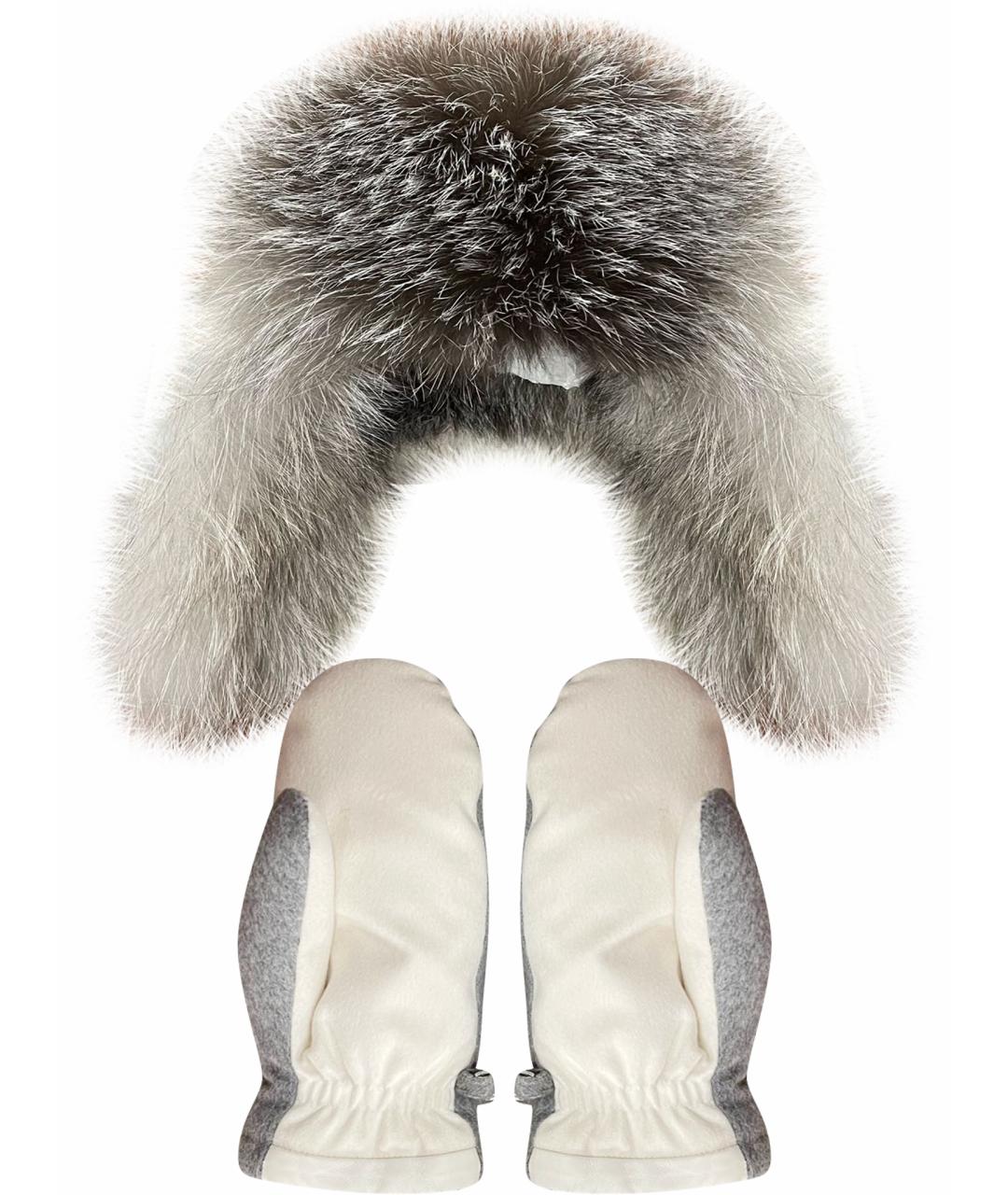 LORO PIANA Серая кашемировая шапка, фото 1