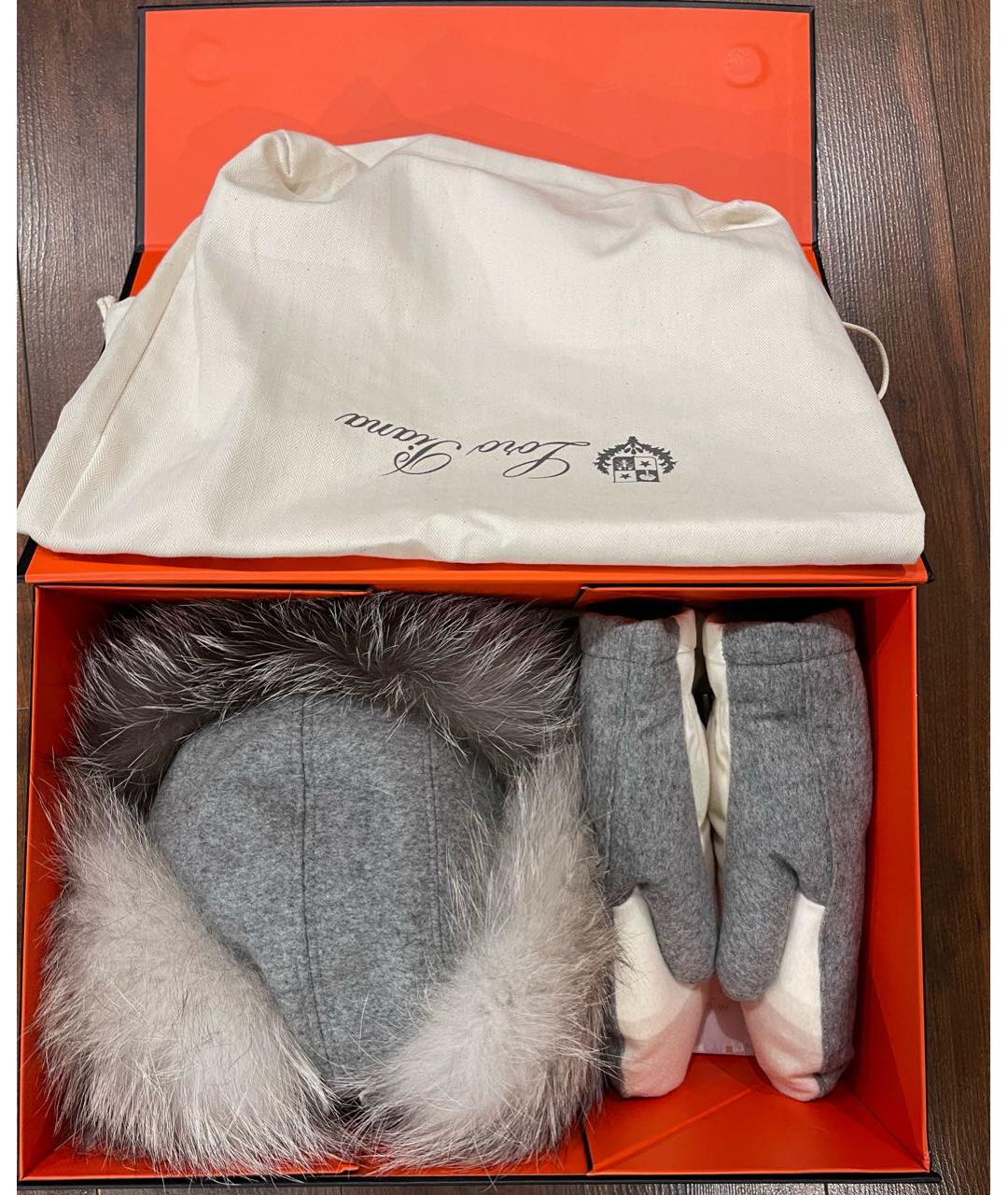 LORO PIANA Серая кашемировая шапка, фото 5