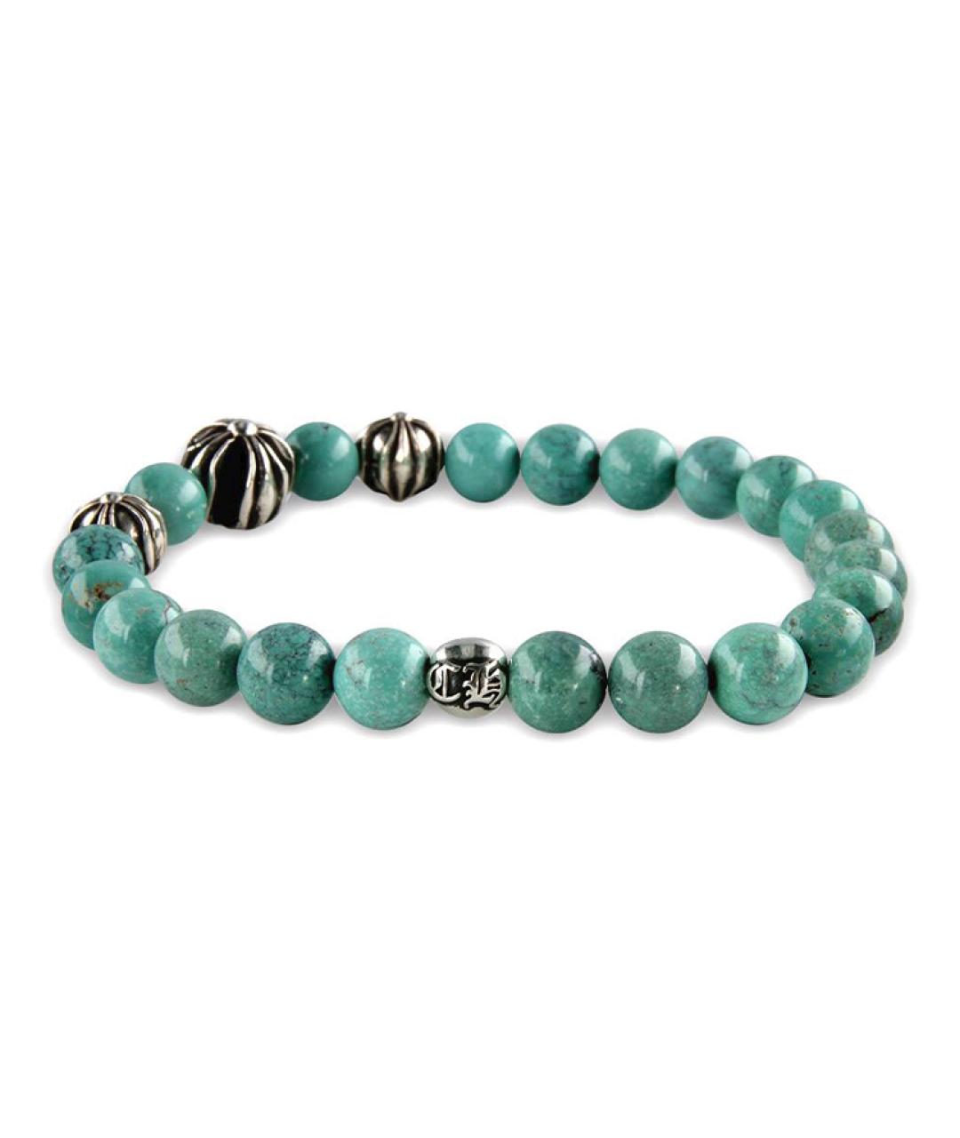 CHROME HEARTS Зеленый серебряный браслет, фото 2